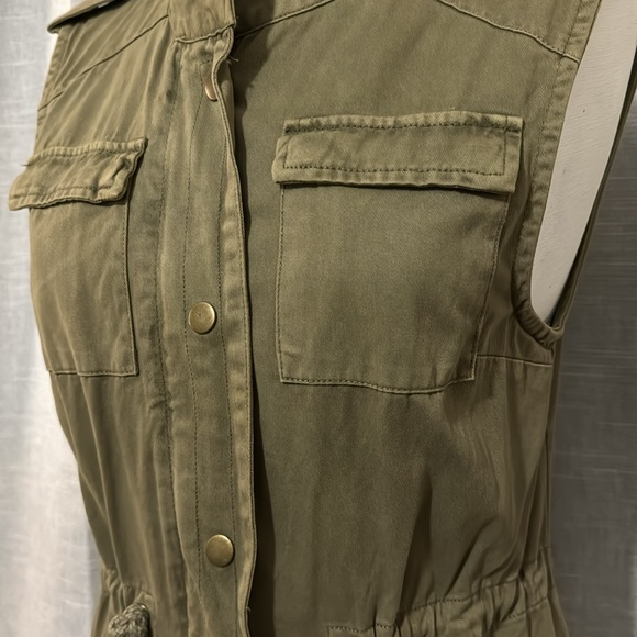 Per Se Vest-XS-Olive Green-Military Vibes-ZipUp/Snaps-Pockets-Adj Waist-Pockets - Picture 5 of 16